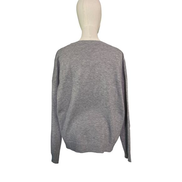 Sweet Romeo Grey Star Sweater Size L Heather Knit Pullover Nordstrom NWT - Picture 3 of 8